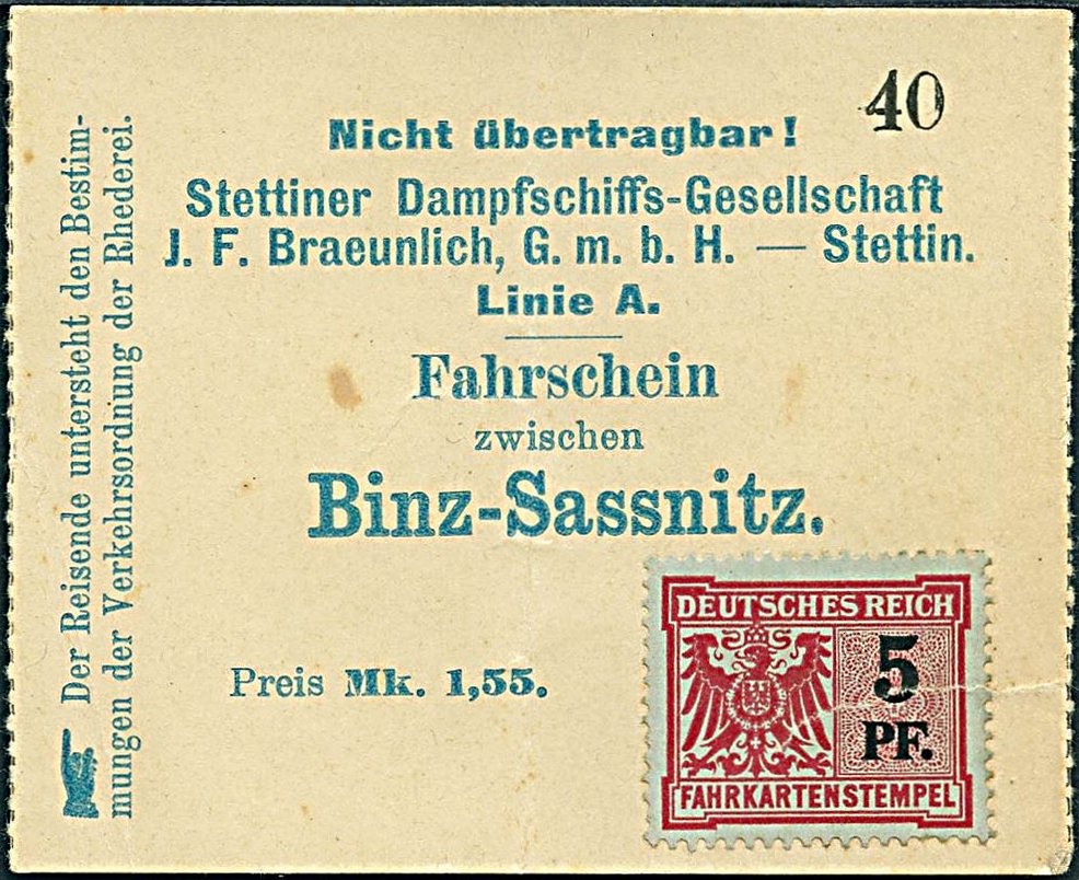 Germany Stamps Fahrkartenstempel Railway Ticket Tax